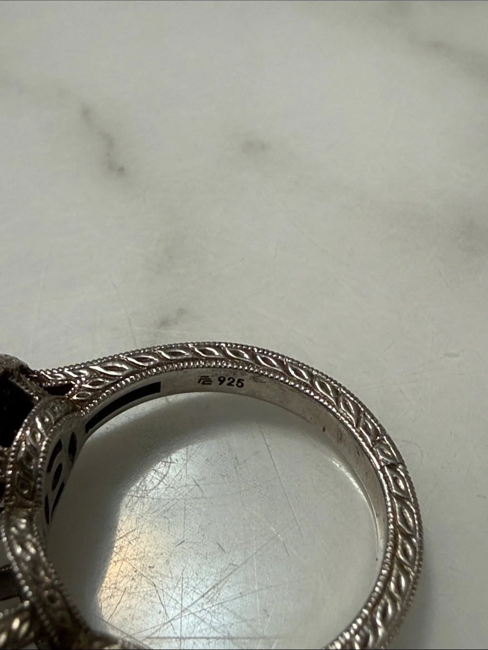 Sterling silver triple setting halo ring with CZs, size 7
